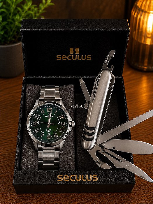 Kit Relógio Seculus Masculino 44296G0SVNA2K1