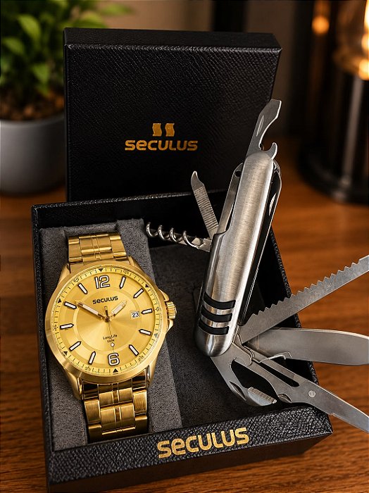 Relógio Seculus Dourado - 77358GPSKDA3K1