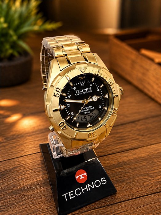 Relogio masculino Technos dourado SKYDIVER WT2050AFN/1P