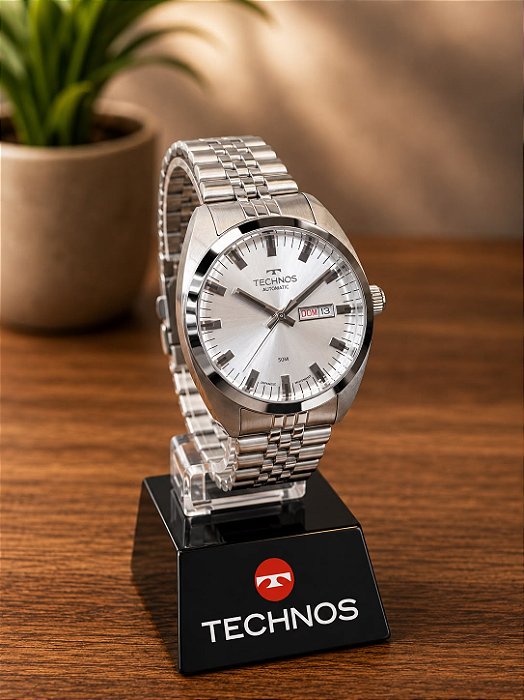 Relogio masculino Technos prata automatico 8205OO/1K