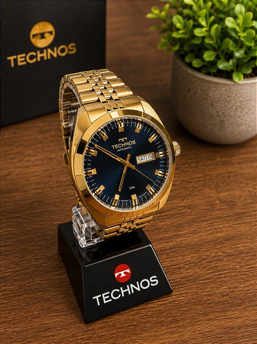 Relogio masculino Technos dourado Automatico 8205ON/1A
