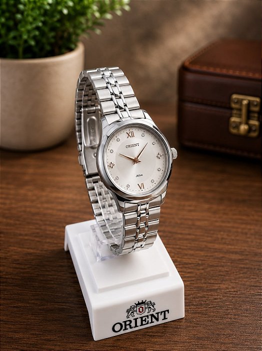 Relogio feminino Orient prata FBSS0134
