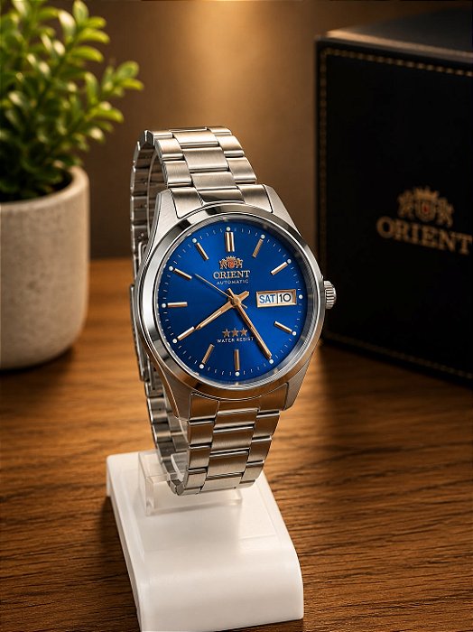 Relogio Masculino Orient prata automatico 469WA3NHA1SX