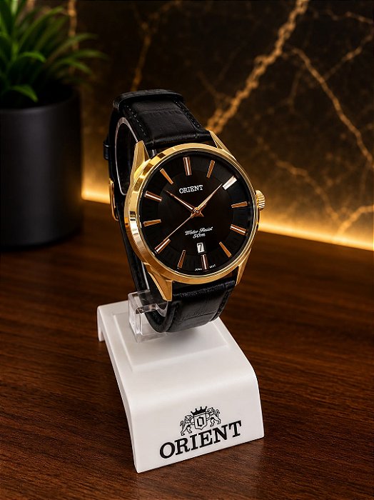 Relogio masculino Orient de couro preto MGSC1010P1PX