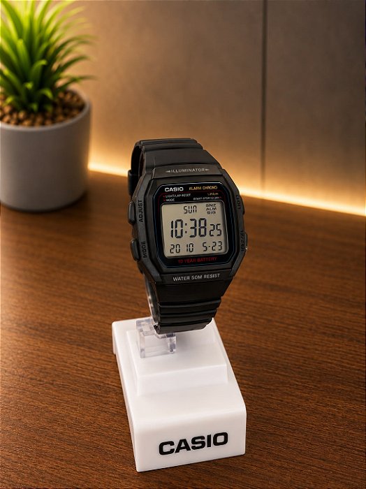 Relógio Casio illuminator Masculino Digital Preto - W-96H-1BVDF-SC