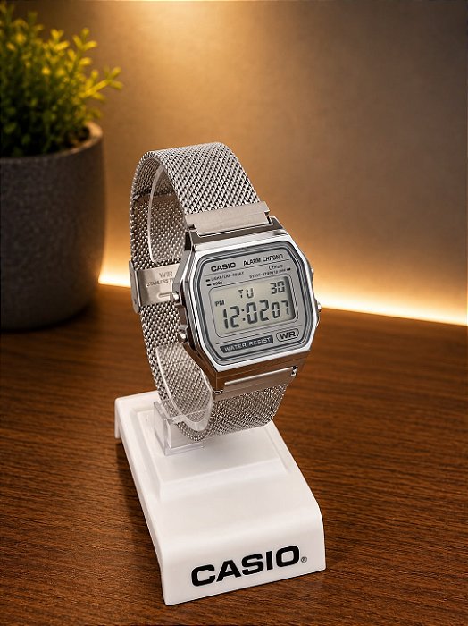 Relogio Casio Feminino Digital Prata- A158WEM- 7DF