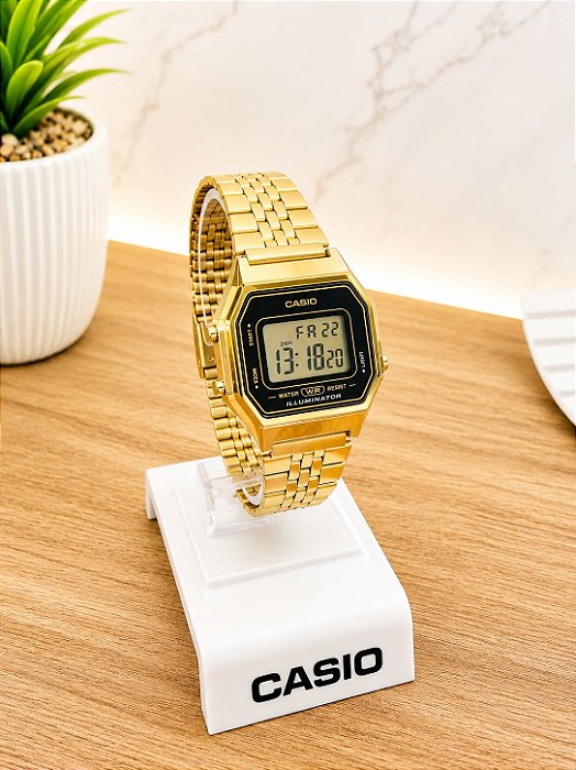 Relógio Casio Unissex ILLuminator Dourado - LA680WGA-1DF