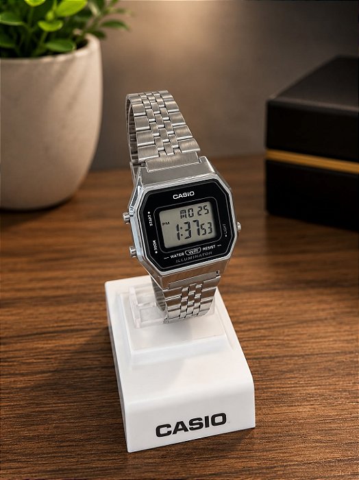 Relógio Feminino Digital Casio Vintage - LA680WA-1DF