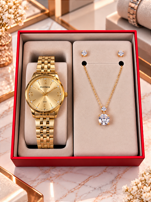 Kit Relógio Feminino Mondaine - 99916LPMKDE1K1