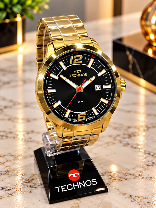 Relogio Masculino Technos Dourado 2115UES/1P