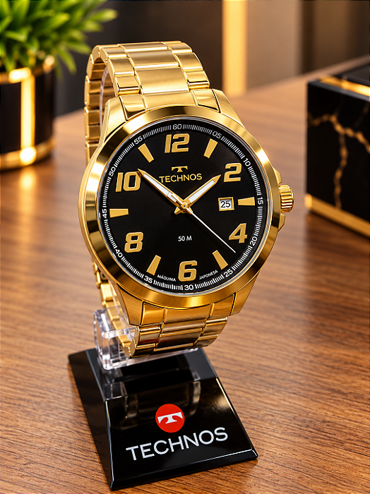Relogio Masculino Technos Dourado 2115UAH/1P
