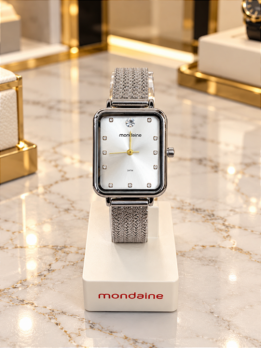 Relógio Quadrado Feminino Mondaine Prata - 32744L0MVNE2