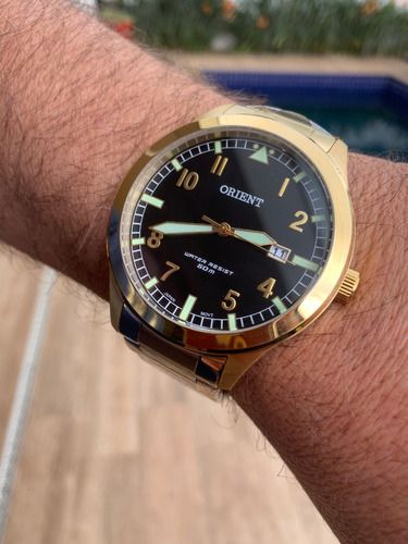 RELÓGIO ORIENT SPORT MASCULINO ANALÓGICO MGSS1181 DOURADO