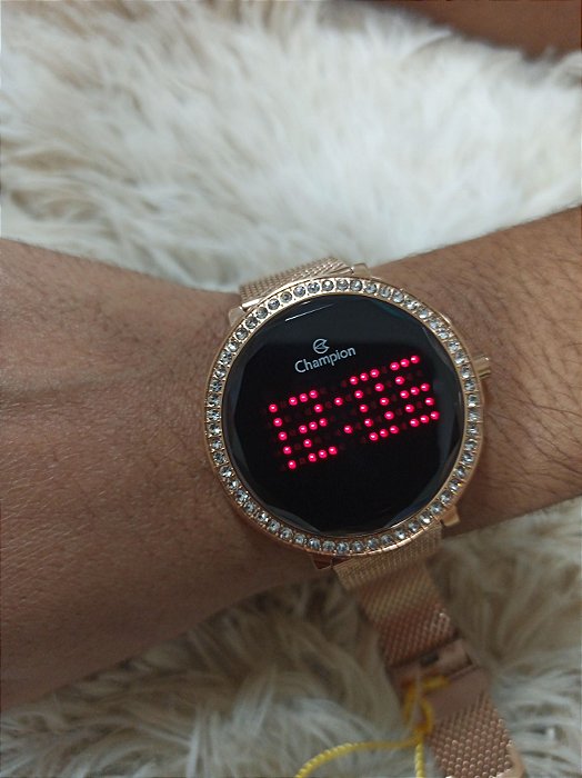 Relógio Champion Feminino Digital Led Ch48000P Rose