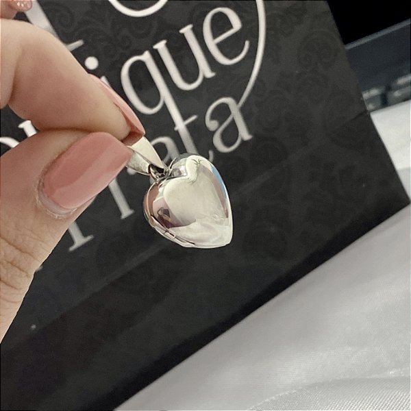 Relicário de Prata Coração