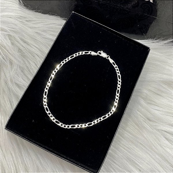 Pulseira de Prata 3x1 - 3mm e 21cm