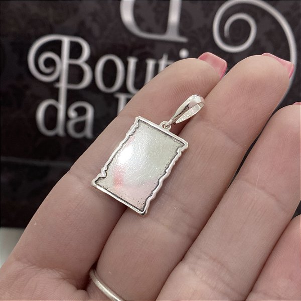 Pingente de Prata Placa Para Gravação