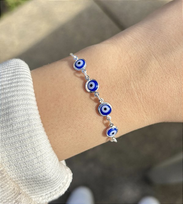 Pulseira de Prata Olho Grego