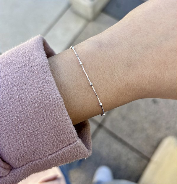 Pulseira de Prata Bolinhas