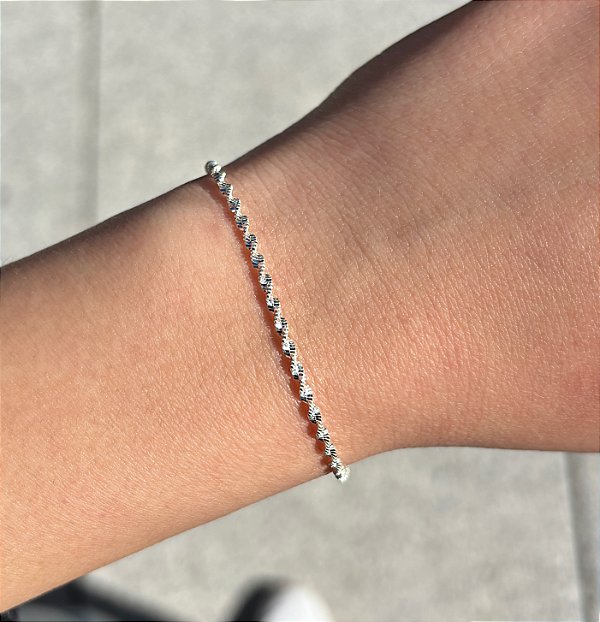 Pulseira de Prata Laminada Torcida