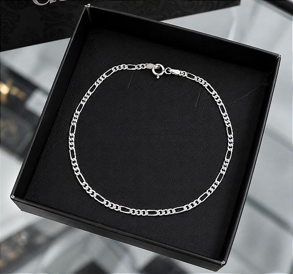 Pulseira de Prata 3X1 - 2mm e 21cm