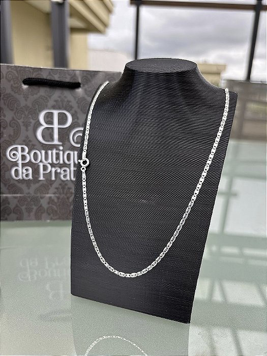 Corrente de Prata Malha Piastrine 2mm