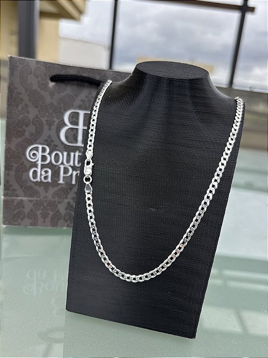 Corrente de Prata Grumet 4mm - 70cm