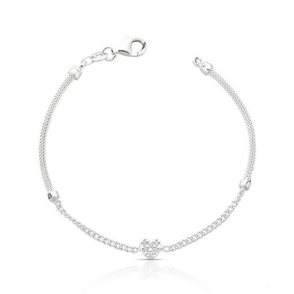 Pulseira Coração Luxo em Prata 925
