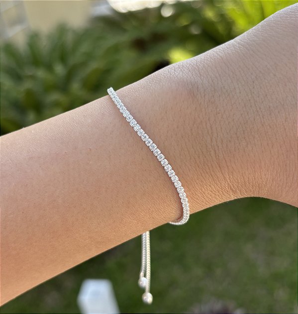 Pulseira de Prata Riviera Regulável