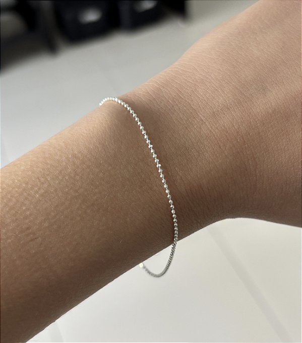 Pulseira de Prata Micro Bolinhas