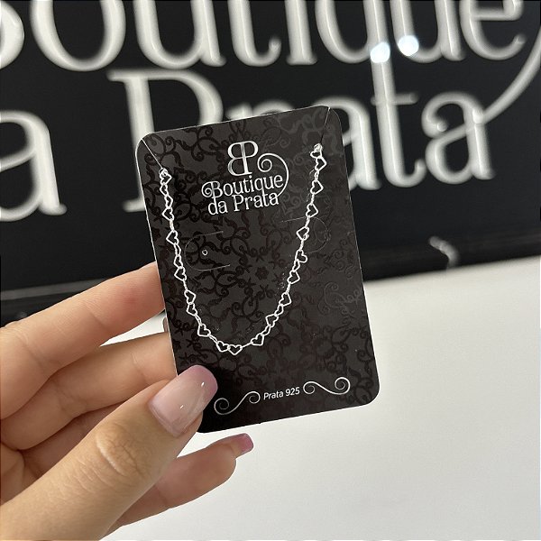 Pulseira de Prata Elos Coração