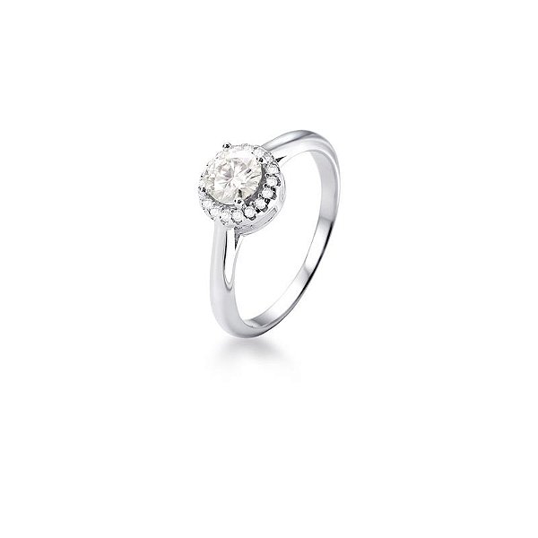 Anel Solitário Moissanite 5mm - 0.5ct