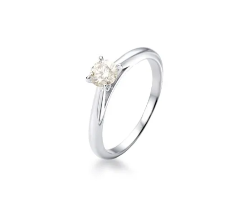 Anel Solitário Moissanite 4mm - 0.3ct