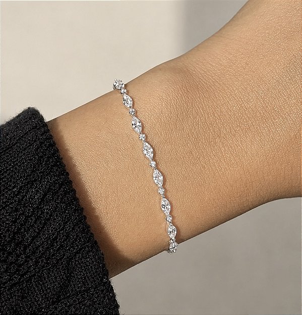 Pulseira de Prata Pedras