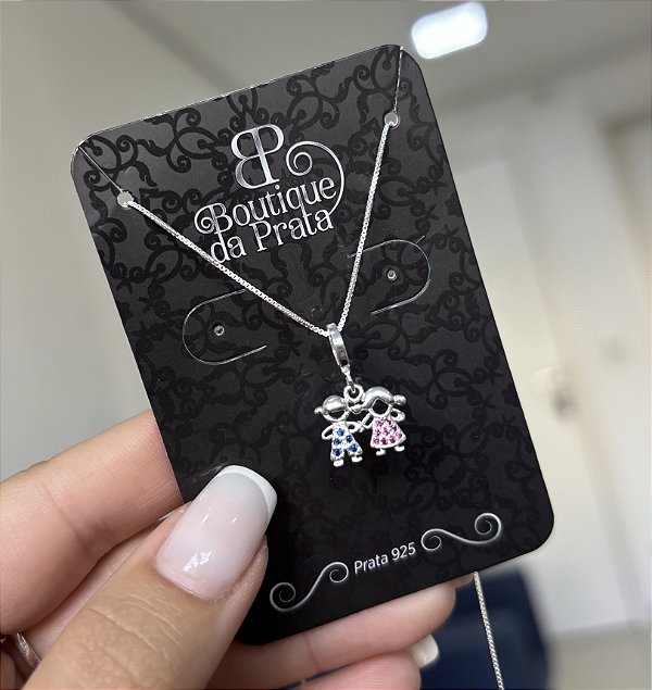 Colar de Prata Filhos Casal