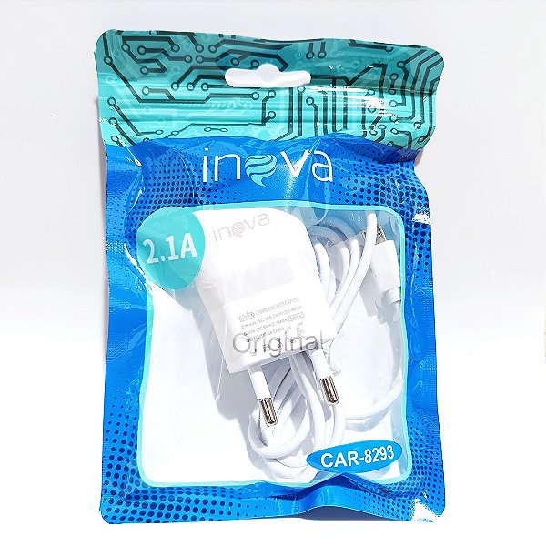 CARREGADOR RAPIDO 2.1A CABO USB V8 EMBUTIDO