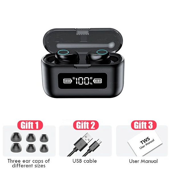 Fone de Ouvido Bluetooth Sem Fio com Microfone