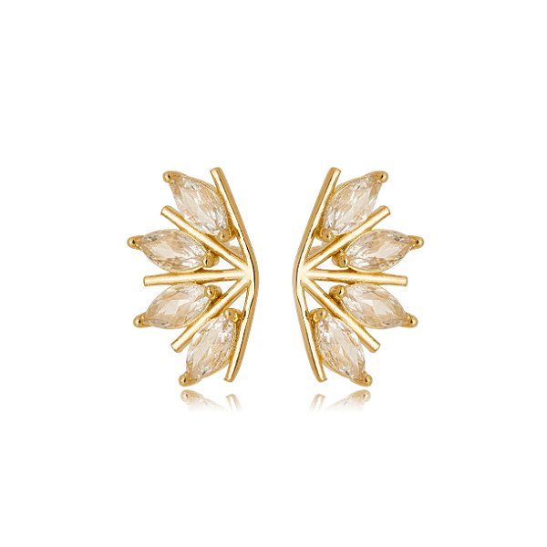 Brinco Folhas em Zircônia