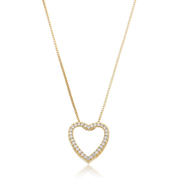 Corrente Pingente Coração Cravejado