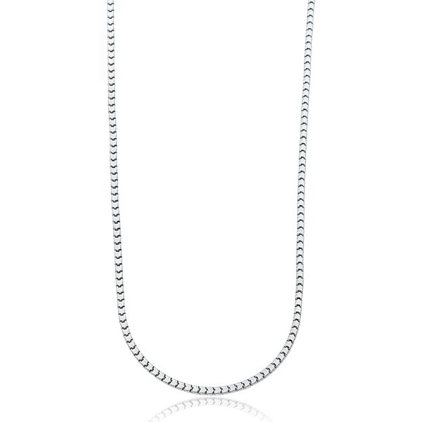 Corrente Veneziana Larga Ródio Branco