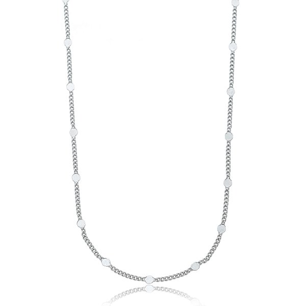 Corrente Chapinha Ródio Branco