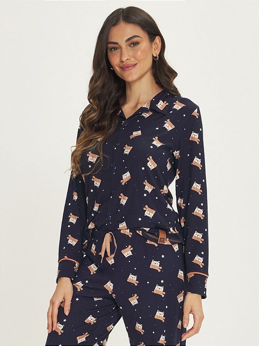 Pijama Feminino Longo Aberto 0493