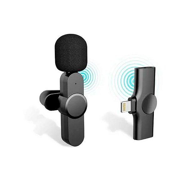 Microfone de Lapela Wireless para iPhone - K9 - GFG Eletrônicos