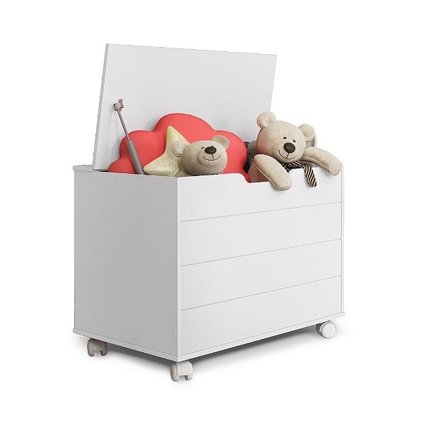 BAU CAIXA DE BRINQUEDOS TOYS COM TAMPA E RODIZIOS