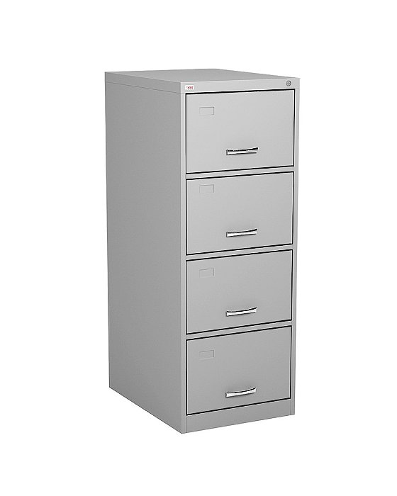 Arquivo de Aço 4 Gavetas 1,33x0,47x0,60 Cinza com batoque de nylon chapa 26