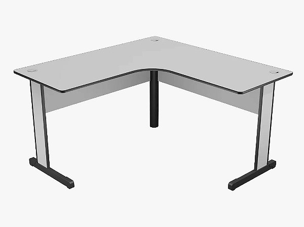 Mesa em L Polar 140x160 com 2 gavetas