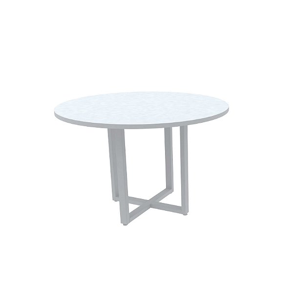 Mesa Reunião Pé Industrial Redondo 1,10x1,10