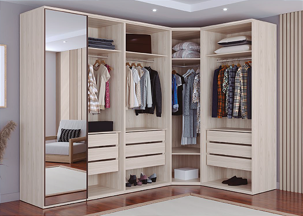 Closet canto com espelho Vanilla Premium 2.59 x 1.53m
