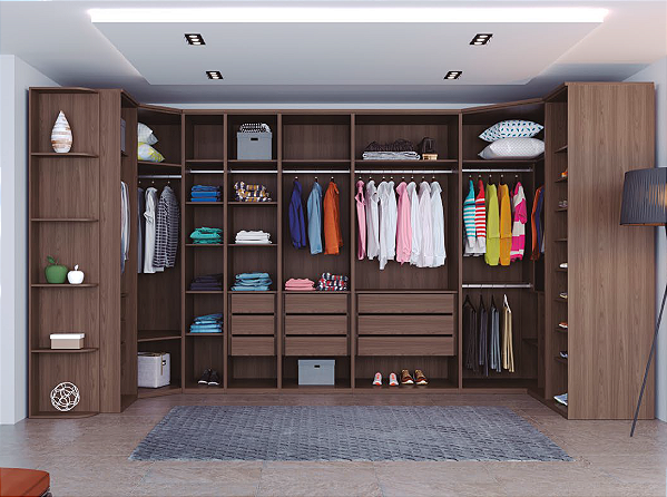 Closet em U Capuccino Premium 1.57 x 4.37 x 1.76 m