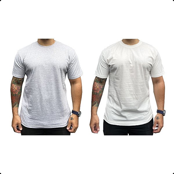 Kit Oorun 2 Camisetas Básicas (Cinza e Off White)